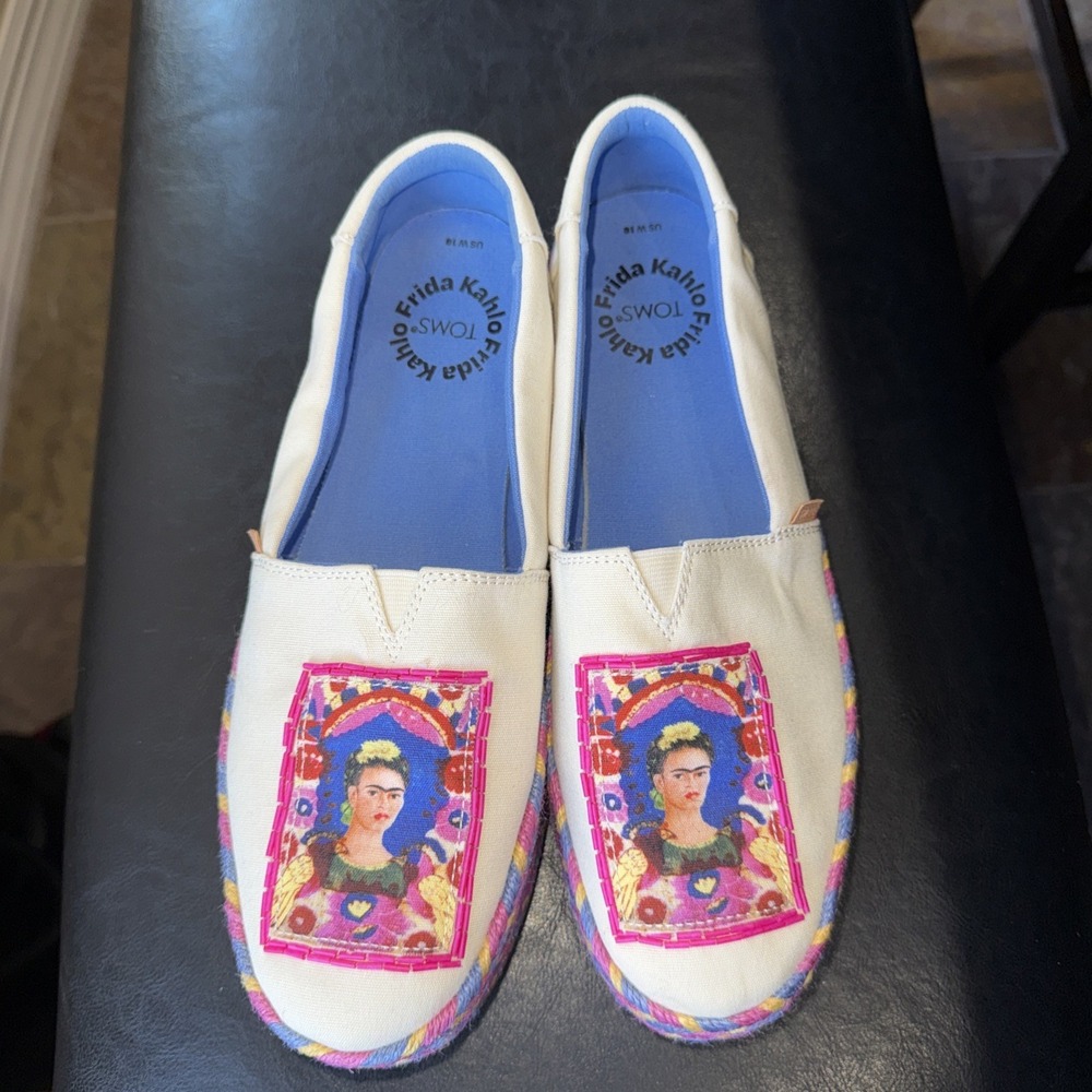 Tom's Frida Kahlo Excellent Preowned Shoes Sz 10